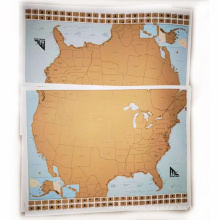 USA Scratch Map 250g Material de papel revestido y 61 * 46cm Tamaño Scratch off Map